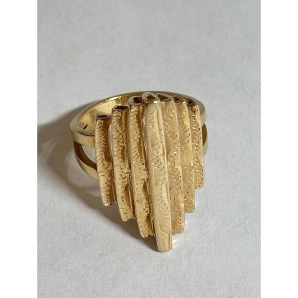 Vintage 14k and 18k Gold Step Ring Size 7.5 - Picture 6 of 9